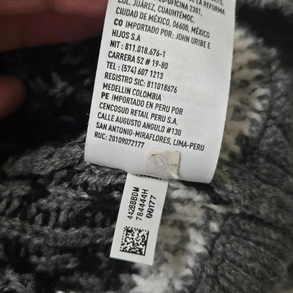 American Eagle Softest Sweater Hoodie Mens XS Gray Nordic Snowflake Fair Isle VG